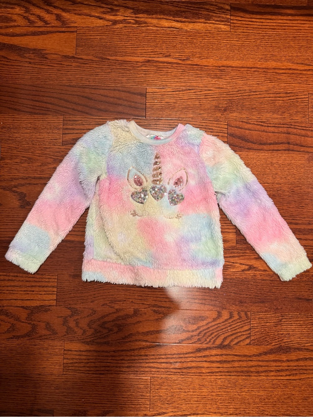 Girls' Pastel Unicorn Plush Pullover Sweatshirt